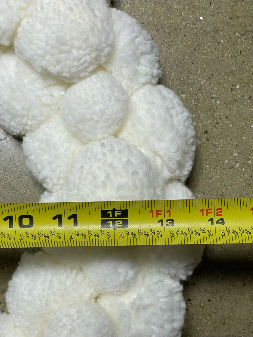 White Pom-Pom Knit Christmas Wreath – 14” x 14”